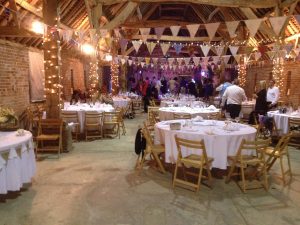 vintage barn with wedding bunting