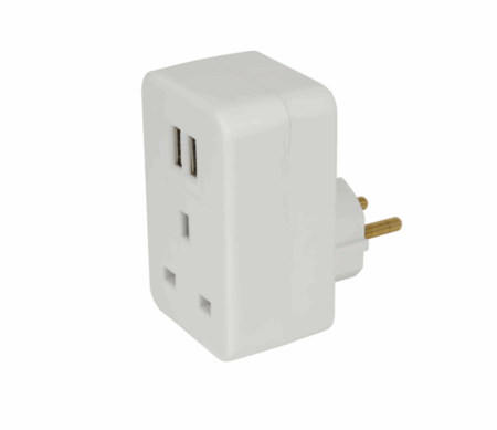 European Travel Plug  Adaptor Single with USB