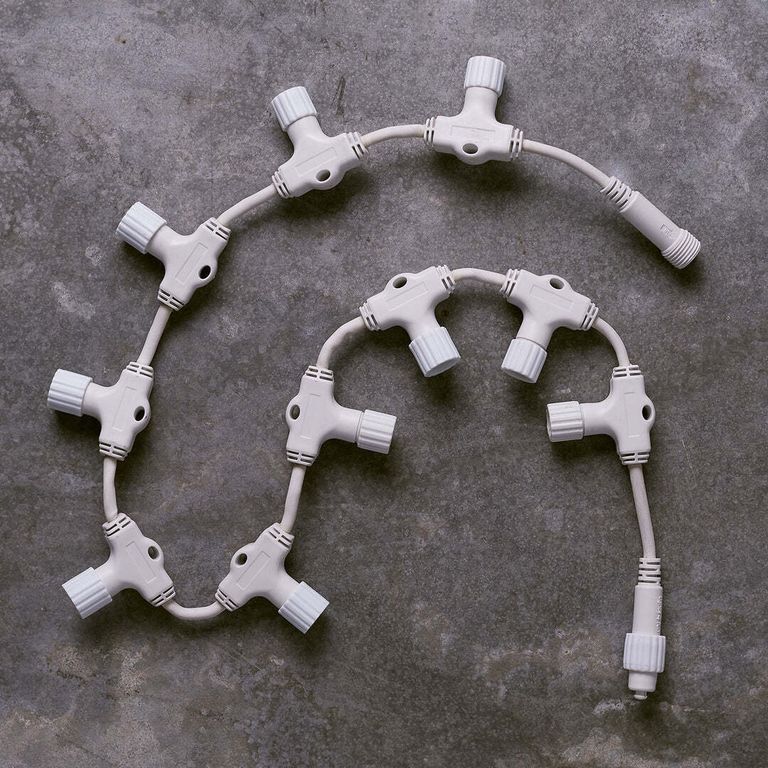 ConnectPro 10 Port T Bar, Connectable 1 in 10 out White Rubber Cable