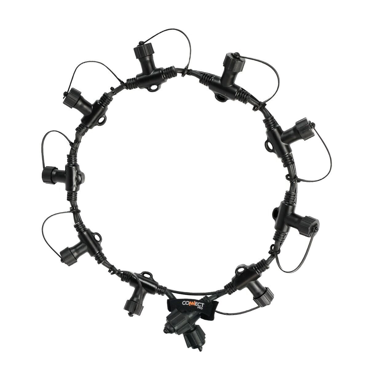 ConnectPro Ring Connector, Connectable 1 in 10 out Black Rubber Cable